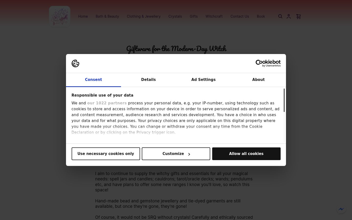 Screenshot des Einwilligungsbanners vor jeglicher Interaktion