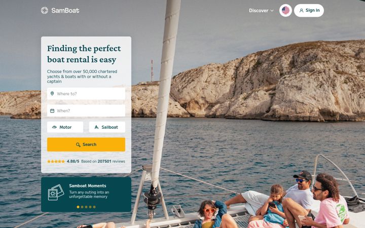 Skärmbild av samboat.com