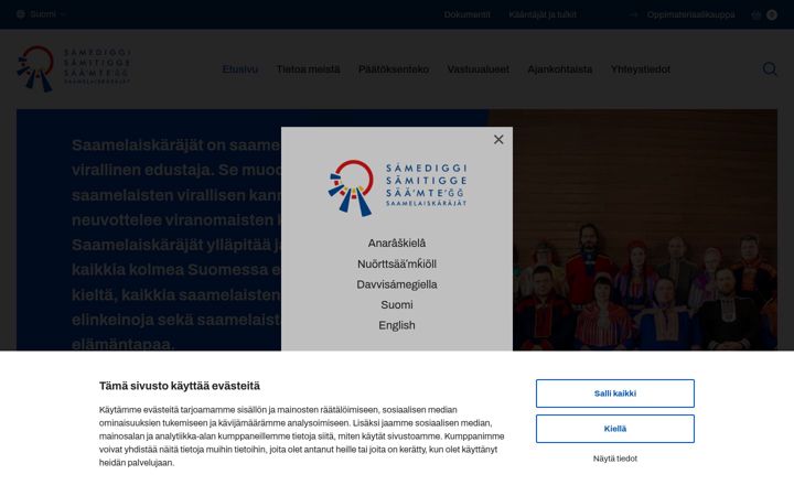 Screenshot van samediggi.fi