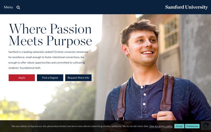 Screenshot of samford.edu