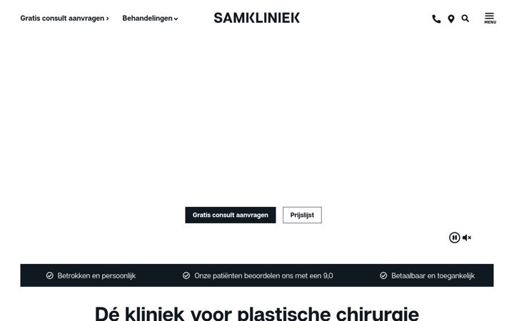 Screenshot stránky samkliniek.nl
