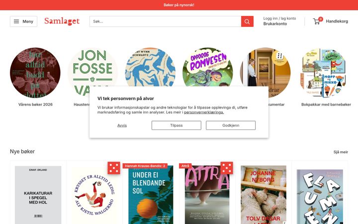 Screenshot of samlaget.no