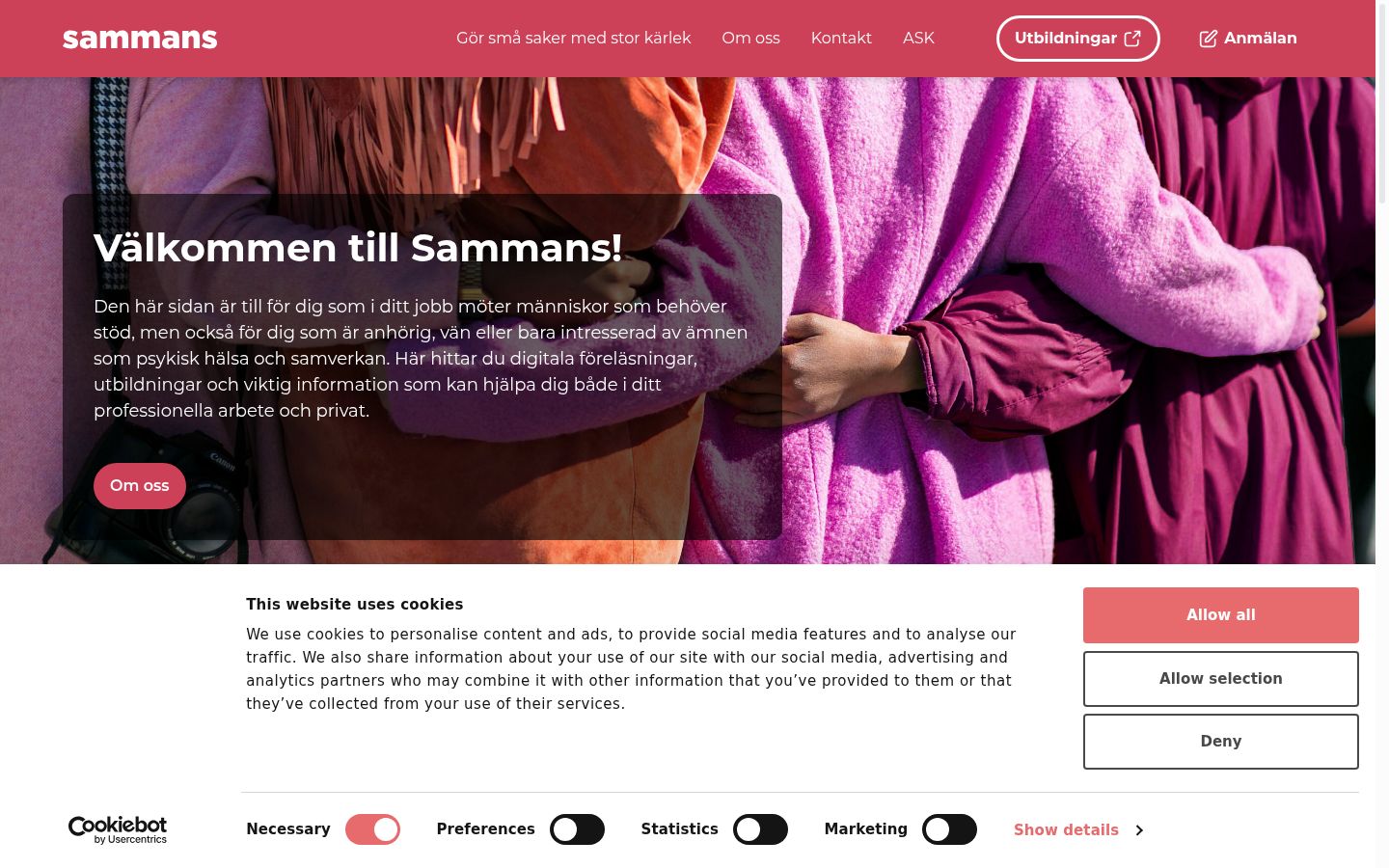 Screenshot of the consent banner shown before any interaction