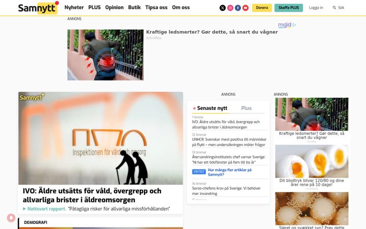 Screenshot of samnytt.se