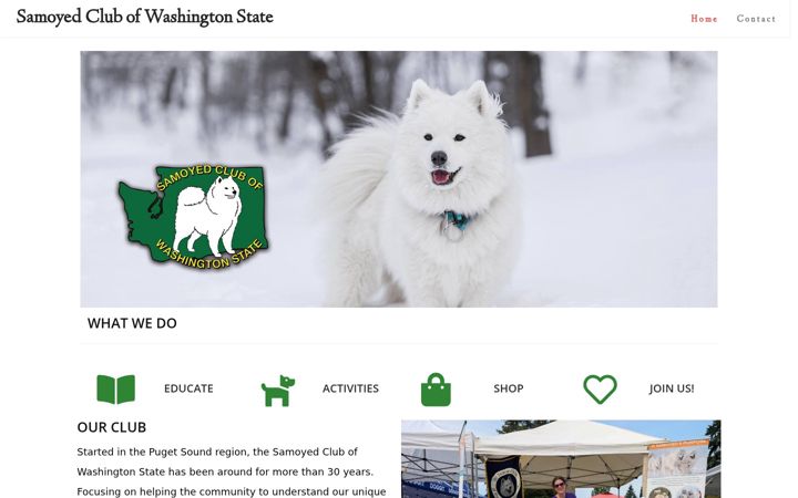 Екранна снимка на samoyedclubwa.org