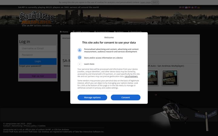 Screenshot of sampcenter.com
