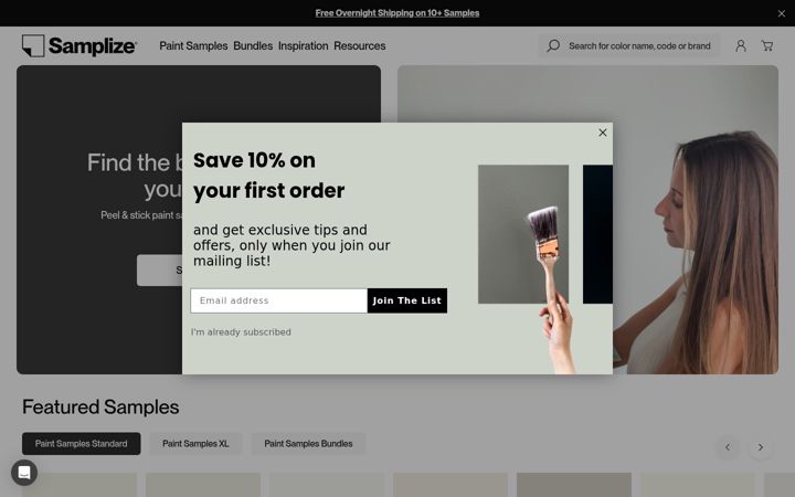 Screenshot of samplize.com