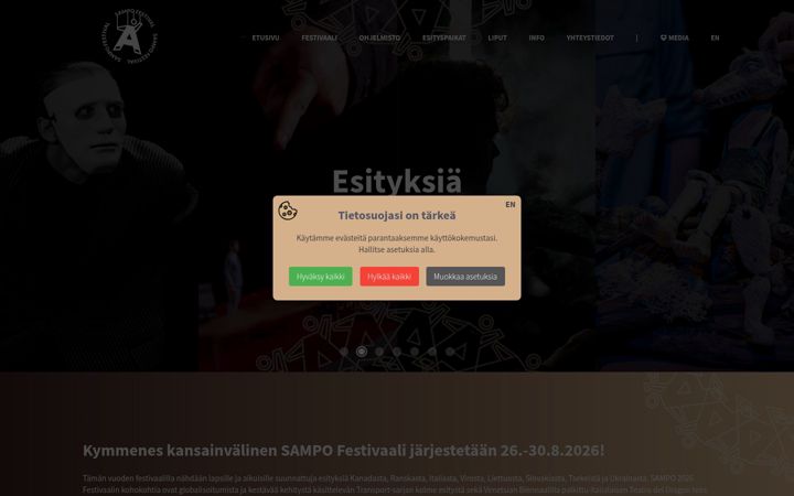 Screenshot of sampofestival.fi