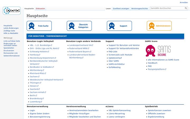 Screenshot of sams-server.de