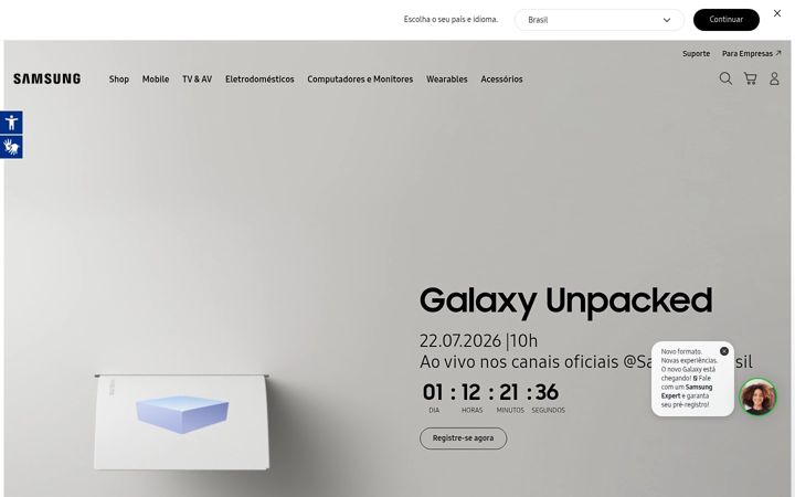 Screenshot of samsung.com.br