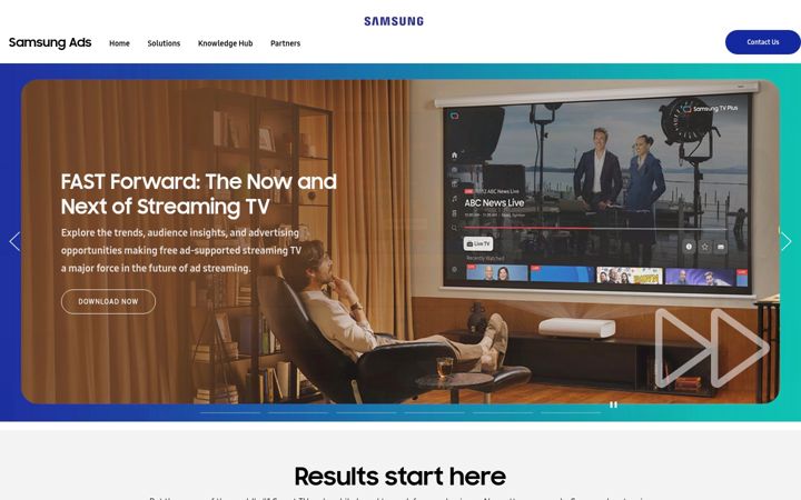 Screenshot di samsungads.com