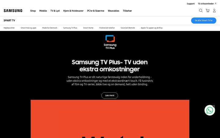Screenshot von samsungtvplus.com