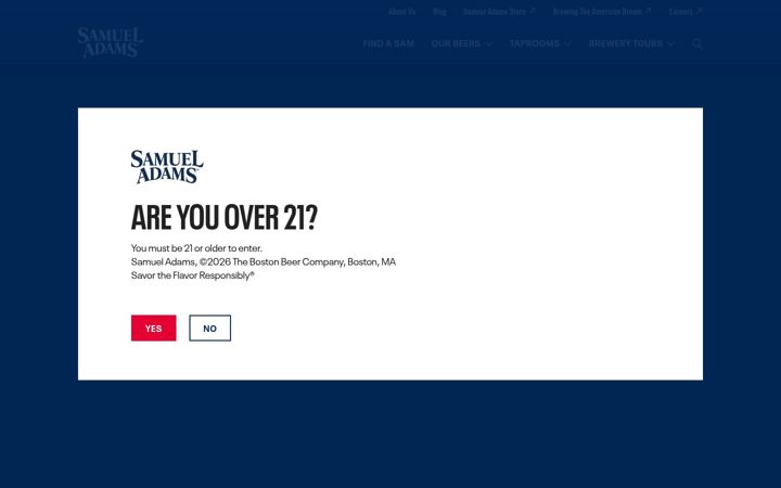 Screenshot of samueladams.com