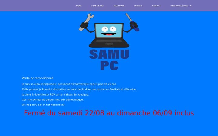 Screenshot of samupc.fr