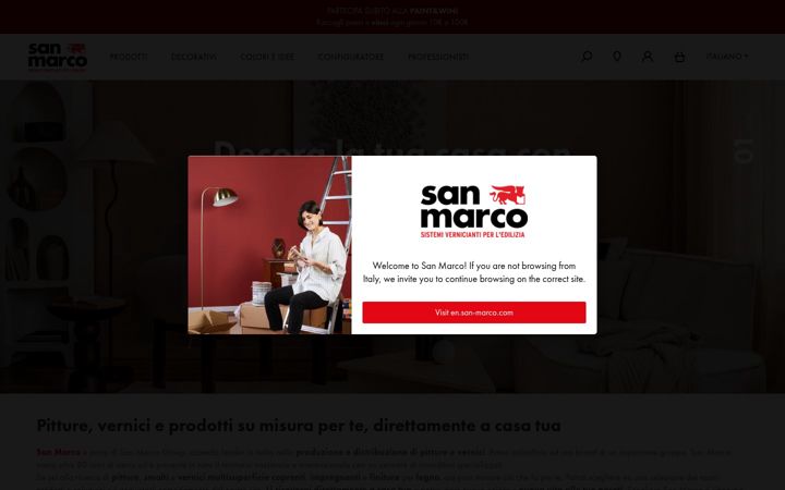 Skärmbild av san-marco.com
