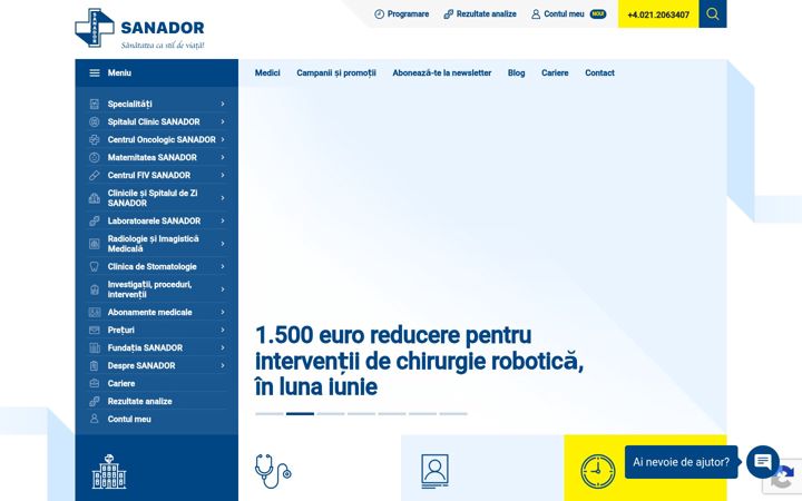 Screenshot of sanador.ro