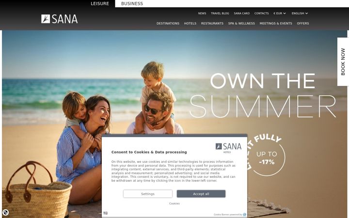 Screenshot of sanahotels.com