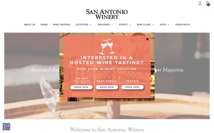 Screenshot von sanantoniowinery.com