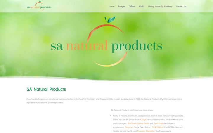 Screenshot of sanatural.co.za