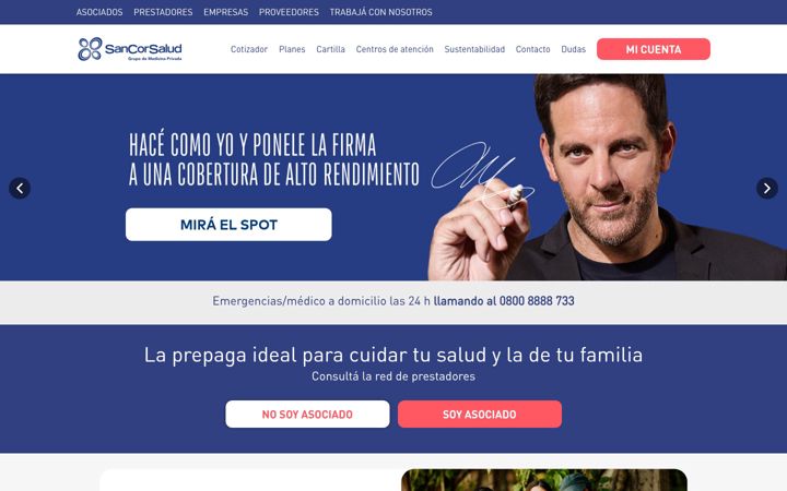Screenshot of sancorsalud.com.ar