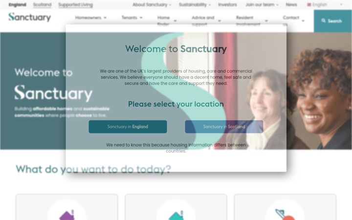 Screenshot of sanctuary.co.uk