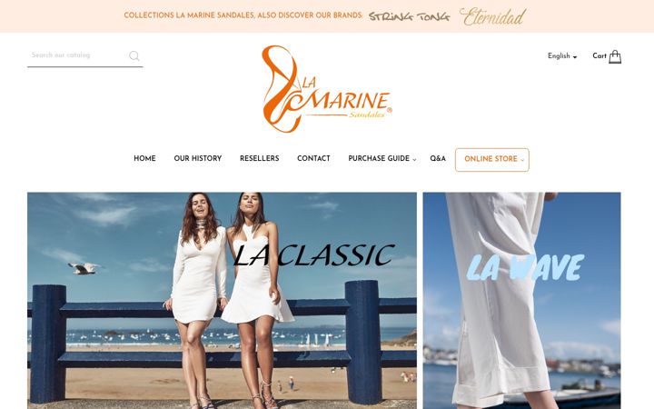 Ekrano kopija sandales-lamarine.com
