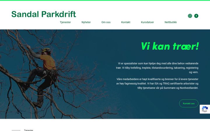 Ekrano kopija sandalparkdrift.no