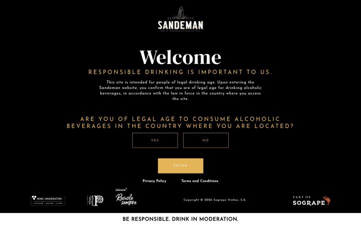 Zrzut ekranu sandeman.com