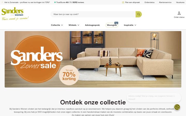 Skjámynd af sanderswonen.nl