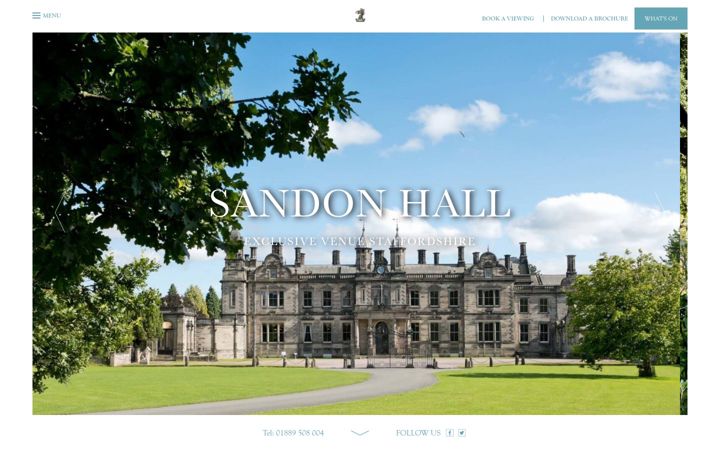 Screenshot of sandonhall.co.uk