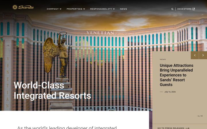 Screenshot of sands.com