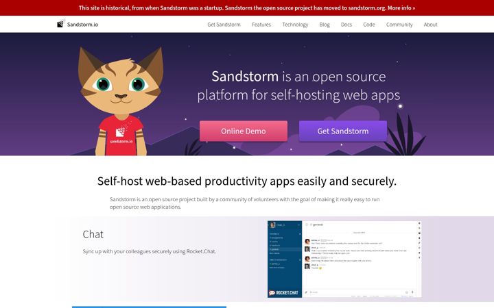 Képernyőkép: sandstorm.io