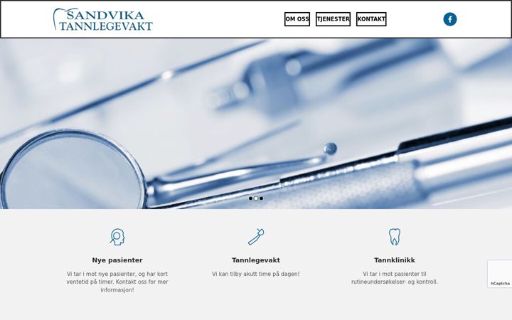 Screenshot of sandvikatannlegevakt.no