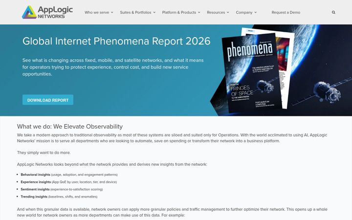 Screenshot of sandvine.com