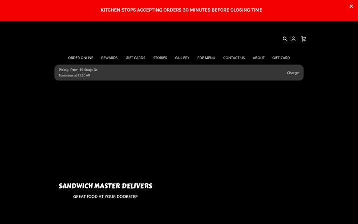 Screenshot of sandwichmaster.net