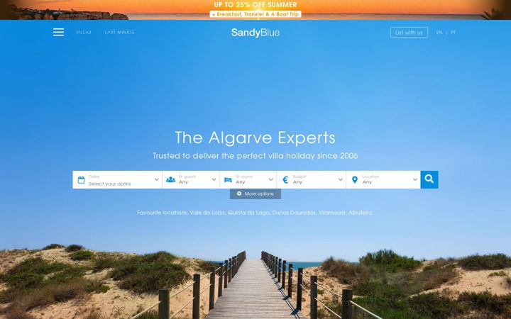 Screenshot of sandyblue.com