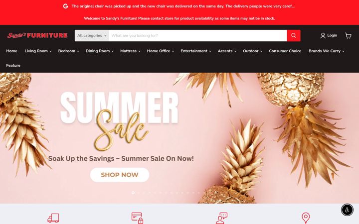 Screenshot of sandys-furniture.com