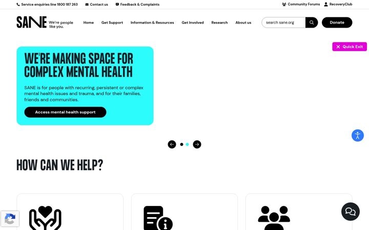 Screenshot of sane.org