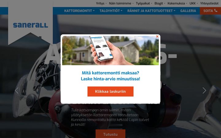 Skjermbilde av sanerall.fi
