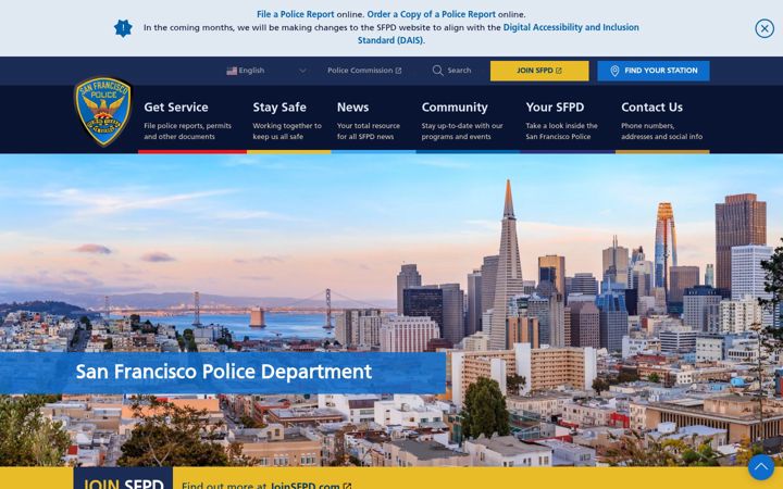 Zrzut ekranu sanfranciscopolice.org