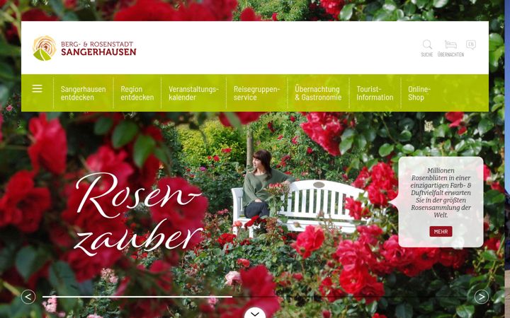 Captura de ecrã de sangerhausen-tourist.de