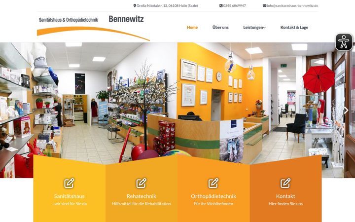 Captura de pantalla de sanitaetshaus-bennewitz.de