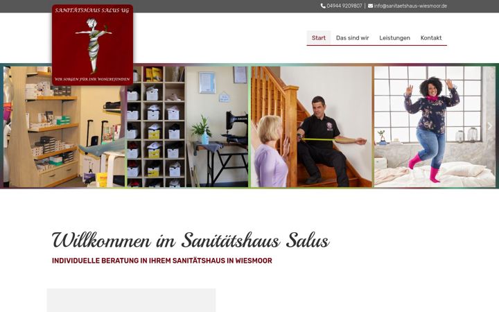 Screenshot stránky sanitaetshaus-wiesmoor.de
