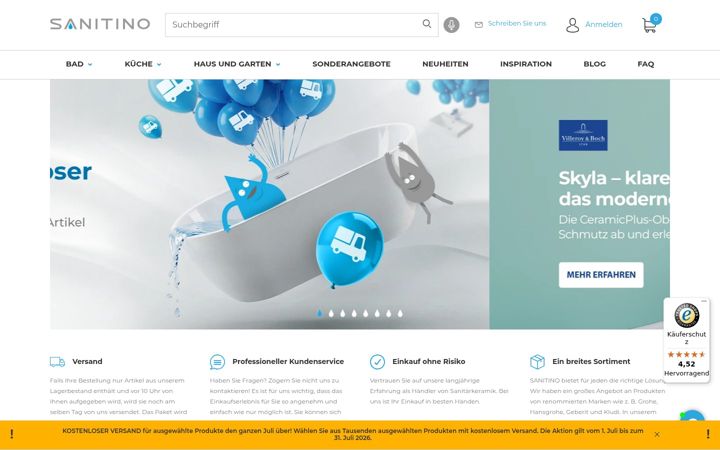 Screenshot of sanitino.de