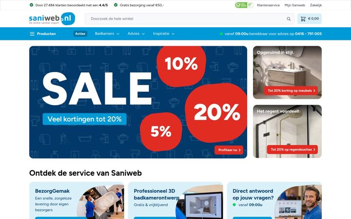 Captură de ecran a saniweb.nl