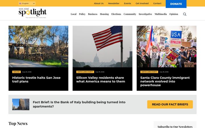 Screenshot of sanjosespotlight.com