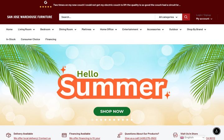 Screenshot of sanjosewarehouseca.com