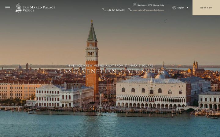 Snímek obrazovky sanmarcopalacevenice.com