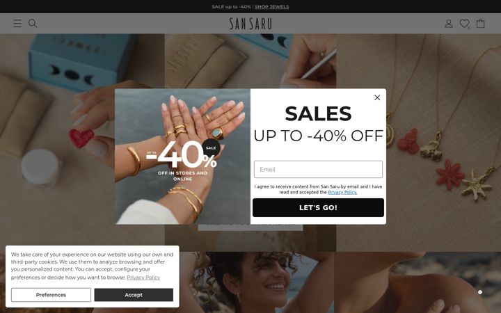Screenshot of sansarushop.com