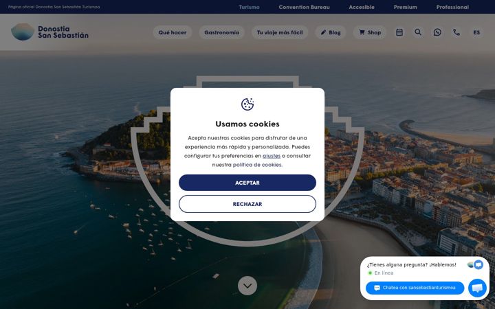 Screenshot of sansebastianturismoa.eus